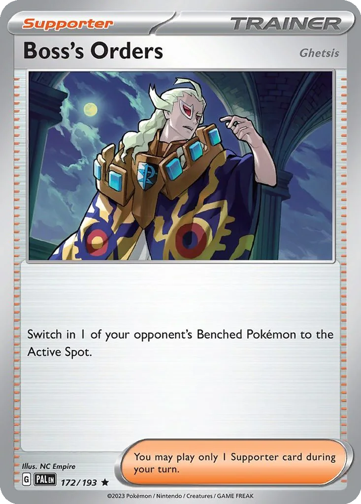 Boss's Orders (Ghetsis) 172/193 Paldea Evolved (World Championships Deck 2025: JP Raging Bolt by Yuya Okita)