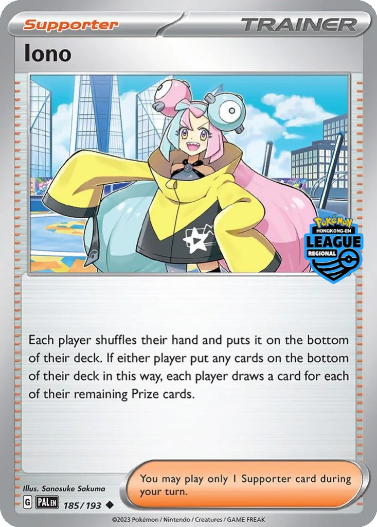 Iono 185/193 Paldea Evolved (Hong Kong Regional League)