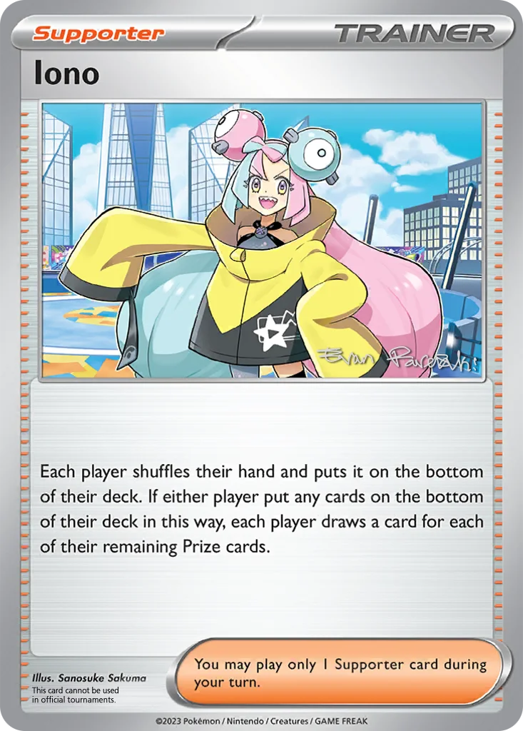 Iono 185/193 Paldea Evolved (World Championships Deck 2024: Regidrago VSTAR by Evan Pavelski)