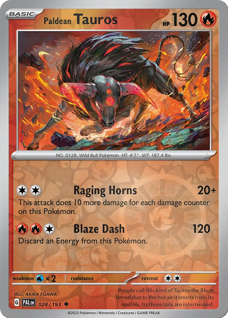Paldean Tauros 028/193 Paldea Evolved (Reverse holo)