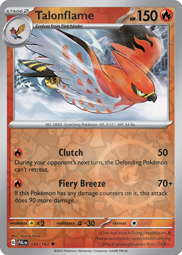 Talonflame 030/193 Paldea Evolved (Reverse holo)