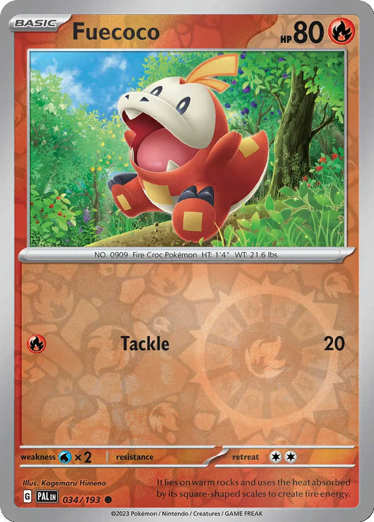 Fuecoco 034/193 Paldea Evolved (Reverse holo)