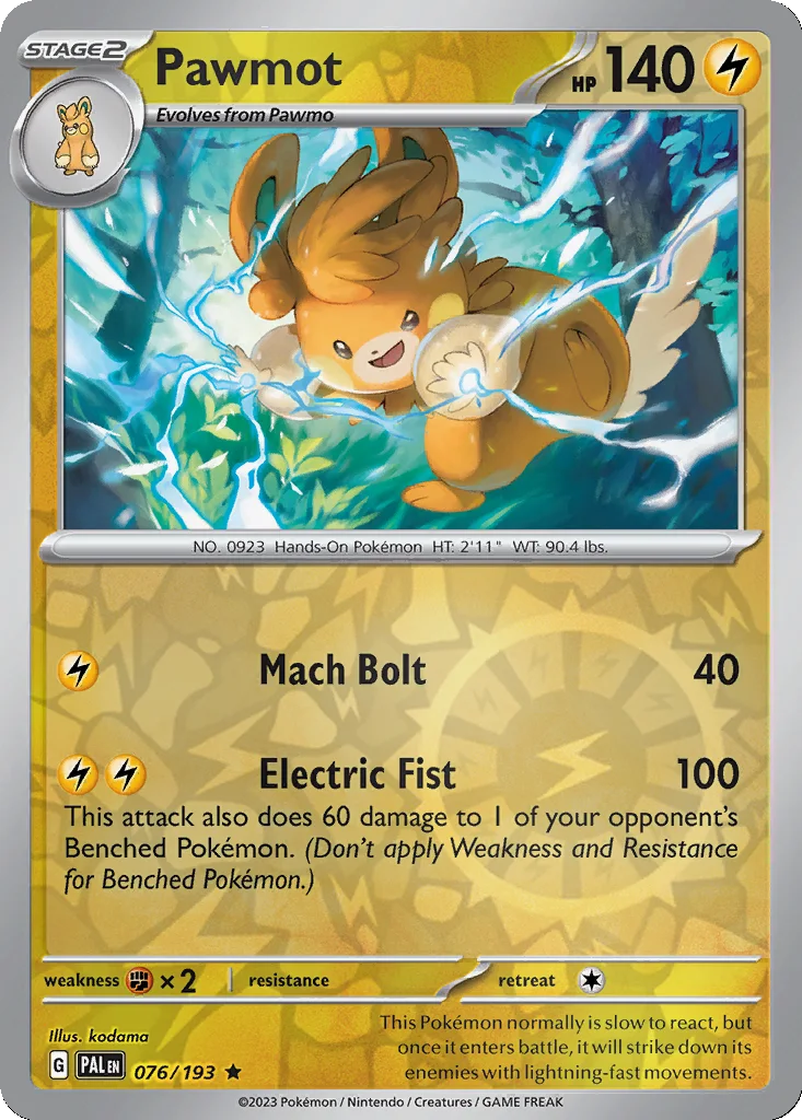 Pawmot 076/193 Paldea Evolved (Reverse holo)
