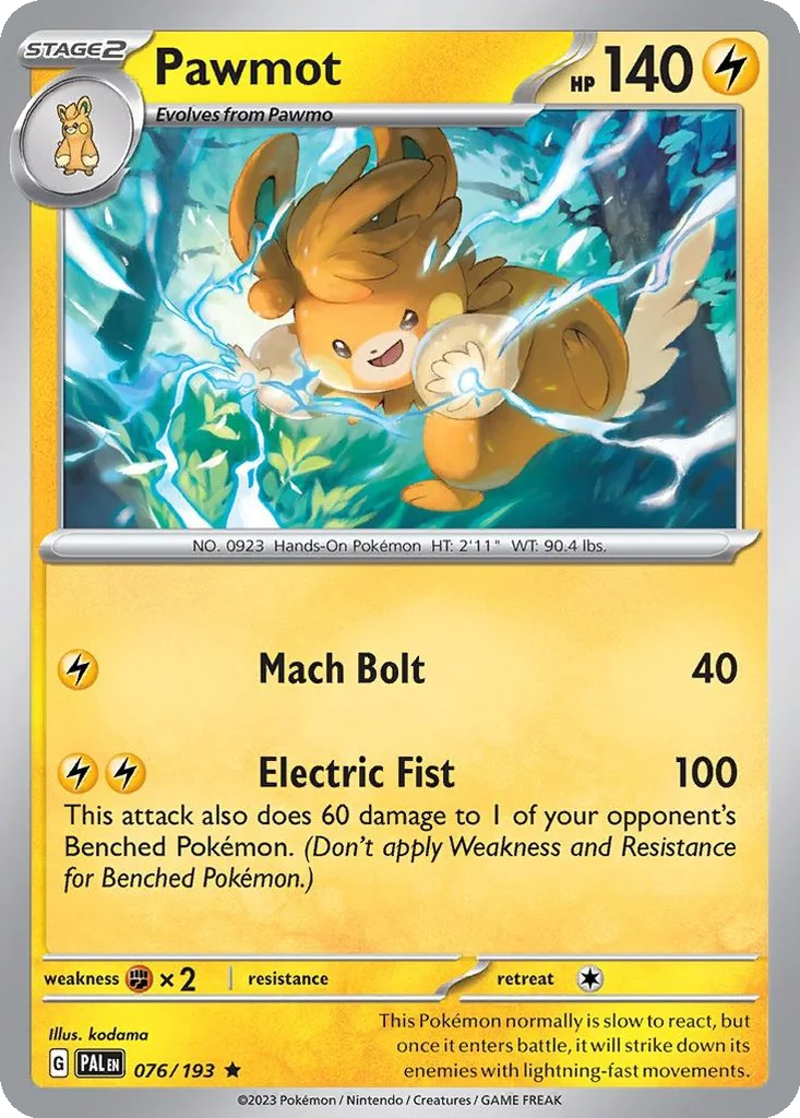 Pawmot 076/193 Paldea Evolved (Play! Pokémon (Non-Holo))