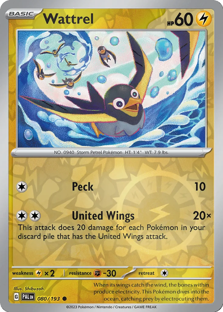 Wattrel 080/193 Paldea Evolved (Reverse holo)