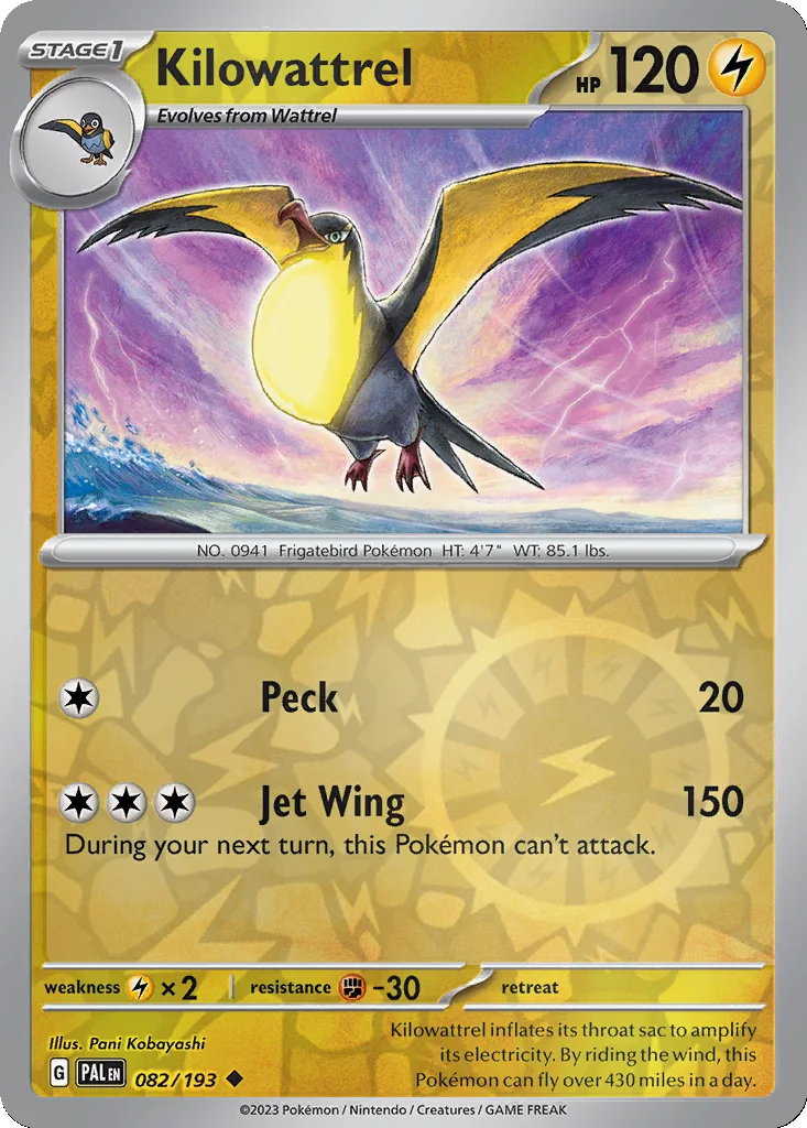 Kilowattrel 082/193 Paldea Evolved (Reverse holo)