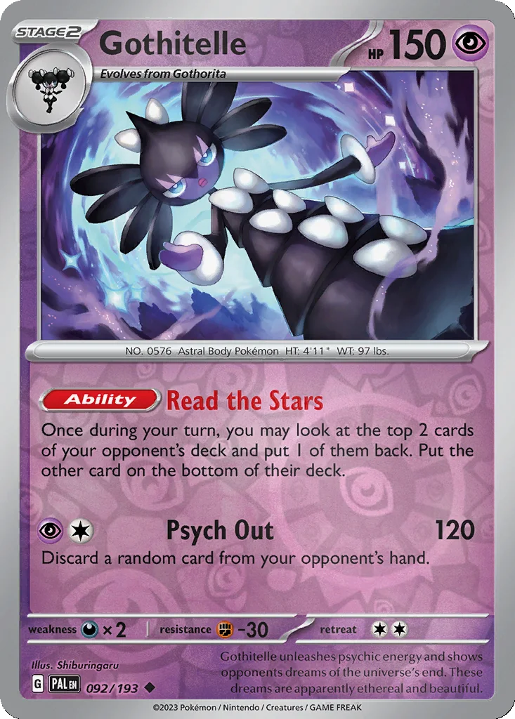 Gothitelle 092/193 Paldea Evolved (Reverse holo)