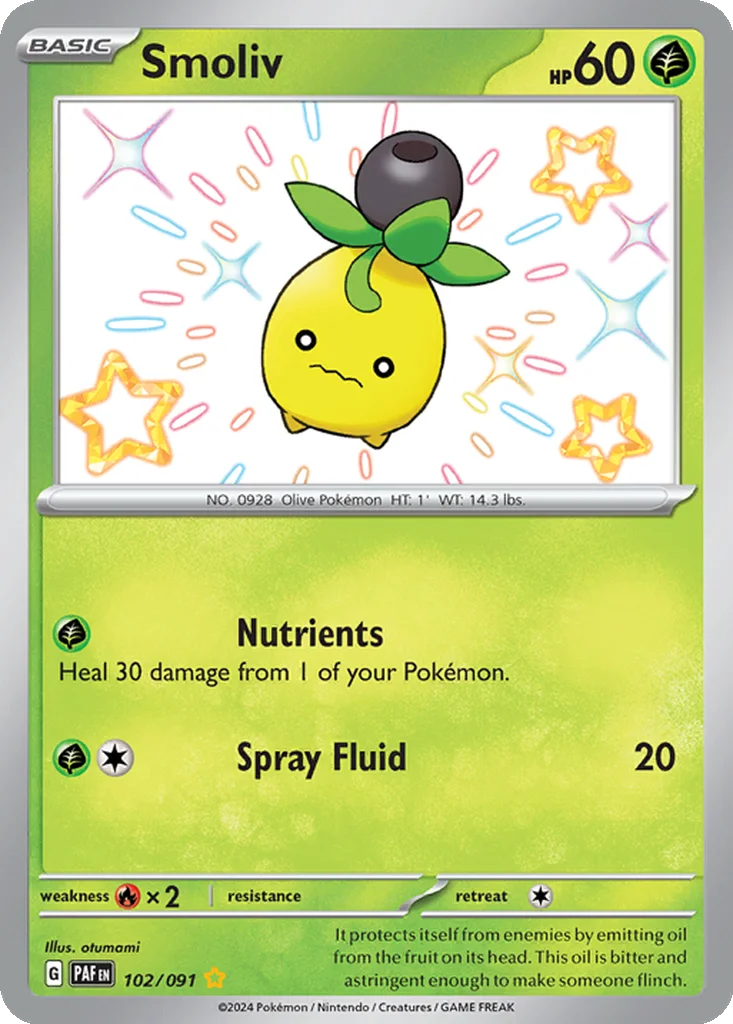 Smoliv 102/091 Paldean Fates (Holo)