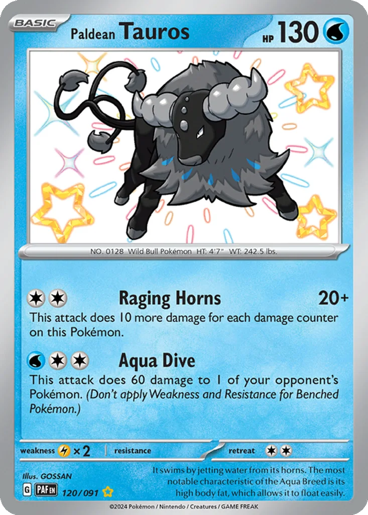 Paldean Tauros 120/091 Paldean Fates (Holo)
