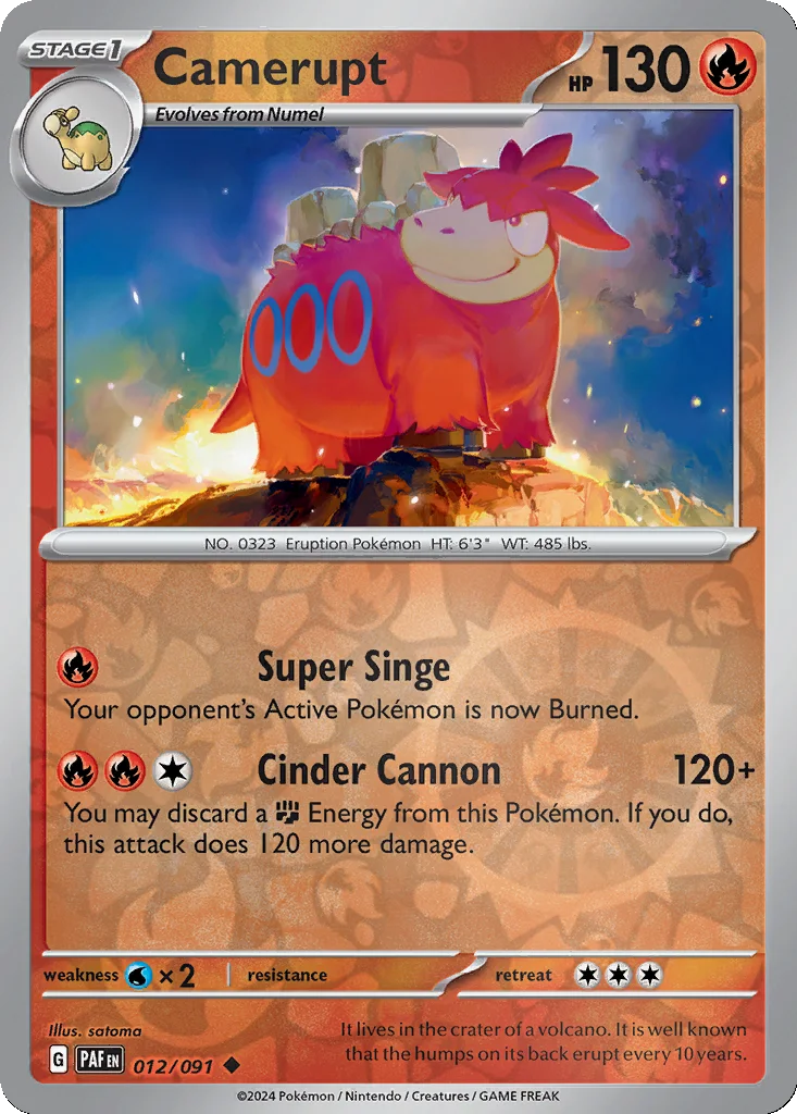 Camerupt 012/091 Paldean Fates (Reverse holo)