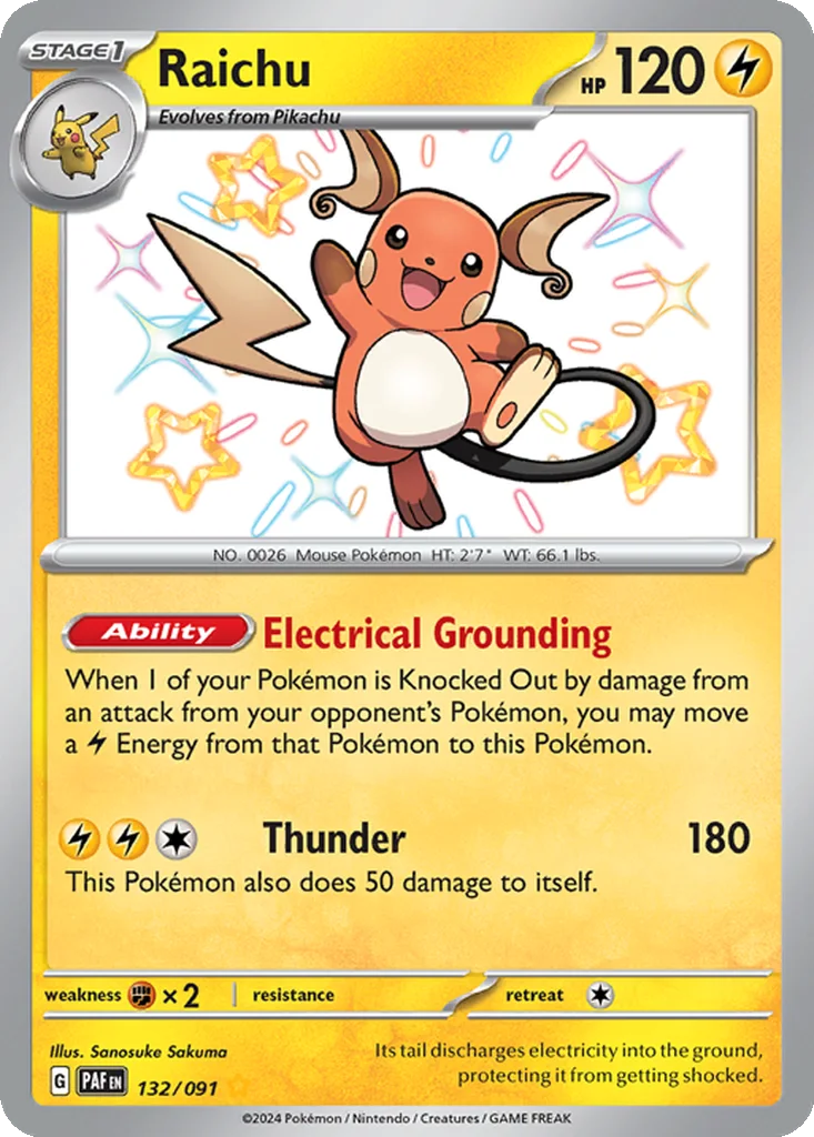 Raichu 132/091 Paldean Fates (Holo)