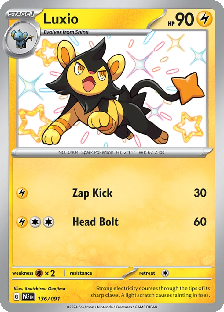 Luxio 136/091 Paldean Fates (Holo)