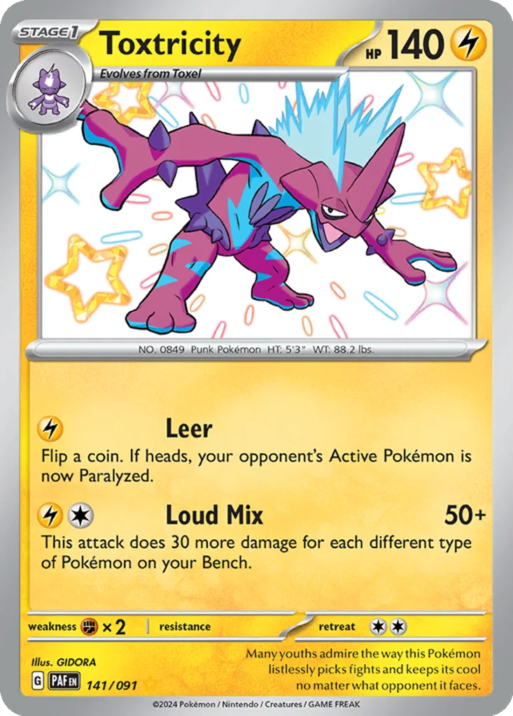Toxtricity 141/091 Paldean Fates (Holo)