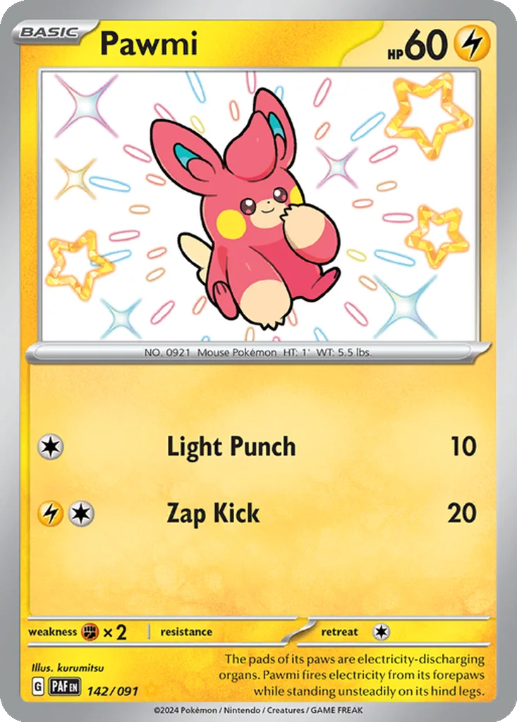 Pawmi 142/091 Paldean Fates (Holo)