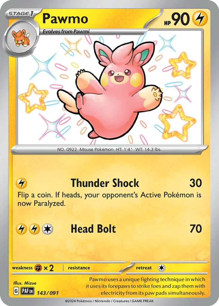 Pawmo 143/091 Paldean Fates (Holo)
