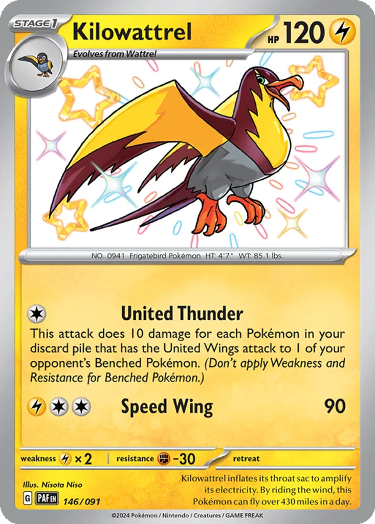 Kilowattrel 146/091 Paldean Fates (Holo)
