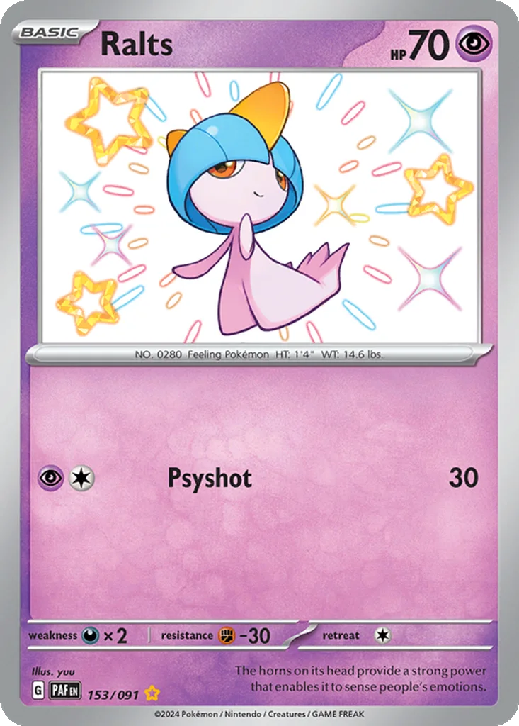Ralts 153/091 Paldean Fates (Holo)