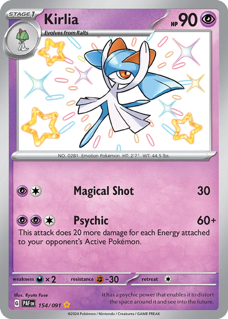 Kirlia 154/091 Paldean Fates (Holo)