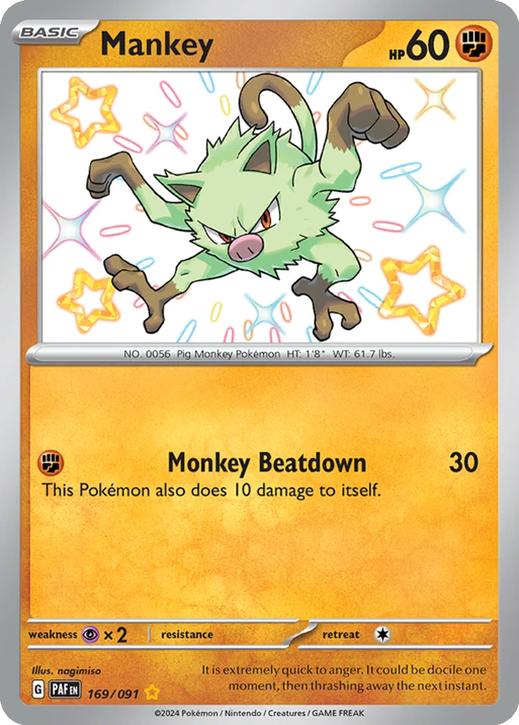 Mankey 169/091 Paldean Fates (Holo)