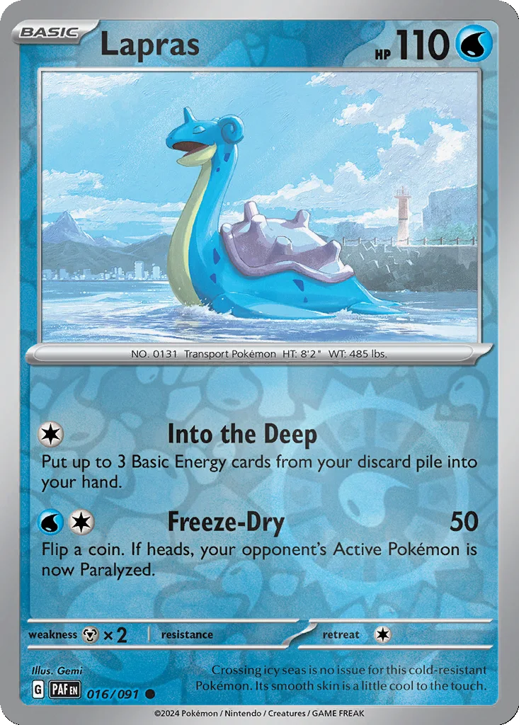 Lapras 016/091 Paldean Fates (Reverse holo)