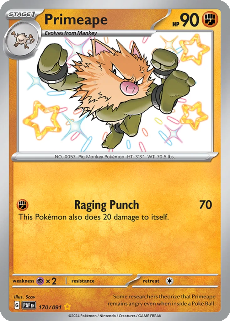 Primeape 170/091 Paldean Fates (Holo)
