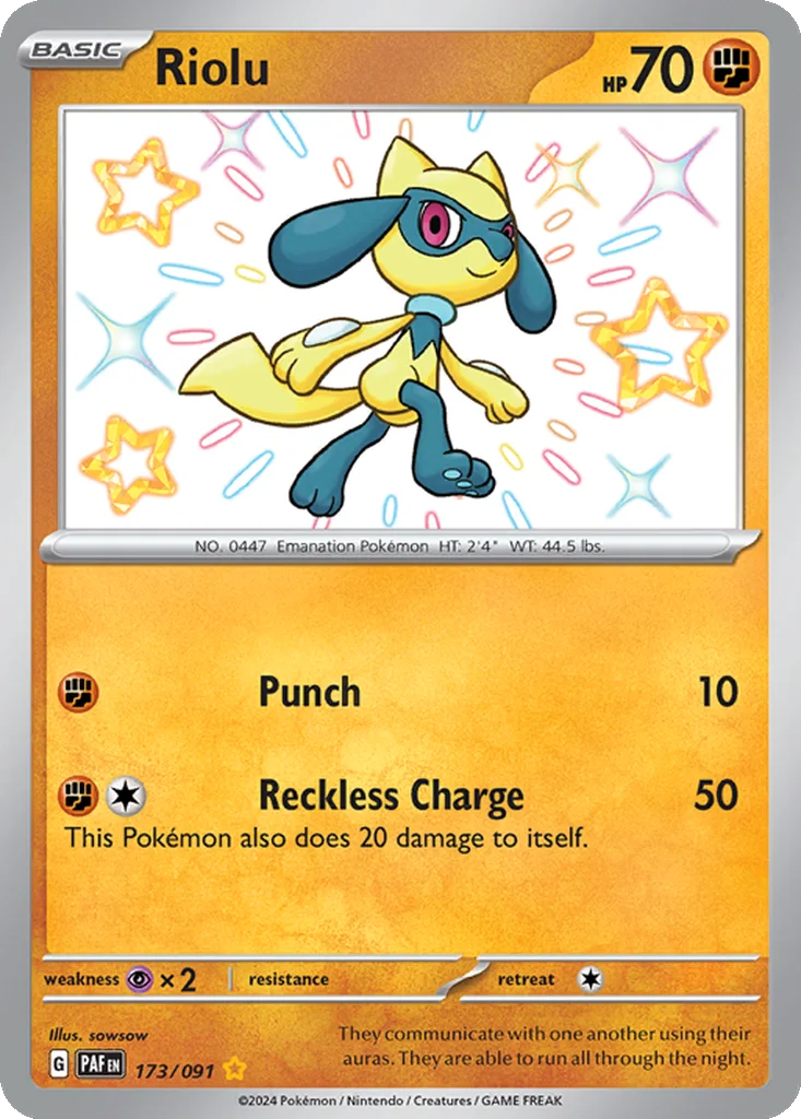Riolu 173/091 Paldean Fates (Holo)