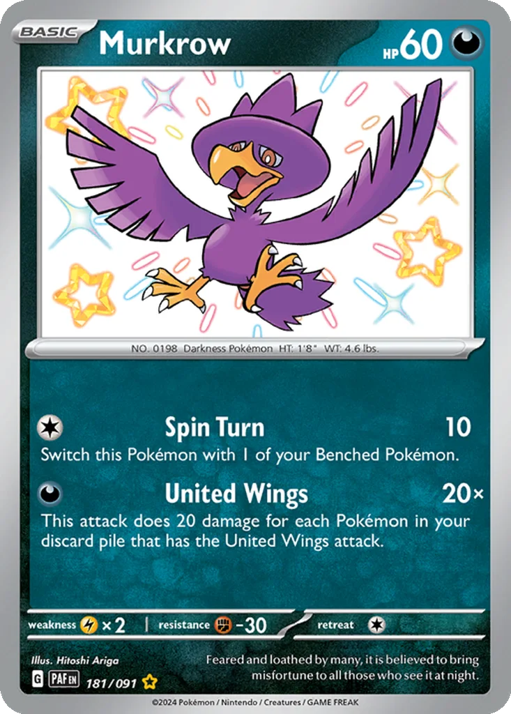 Murkrow 181/091 Paldean Fates (Holo)