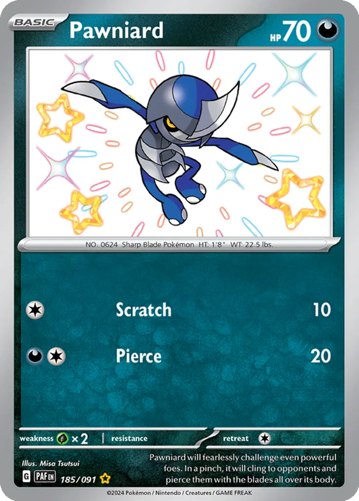 Pawniard 185/091 Paldean Fates (Holo)
