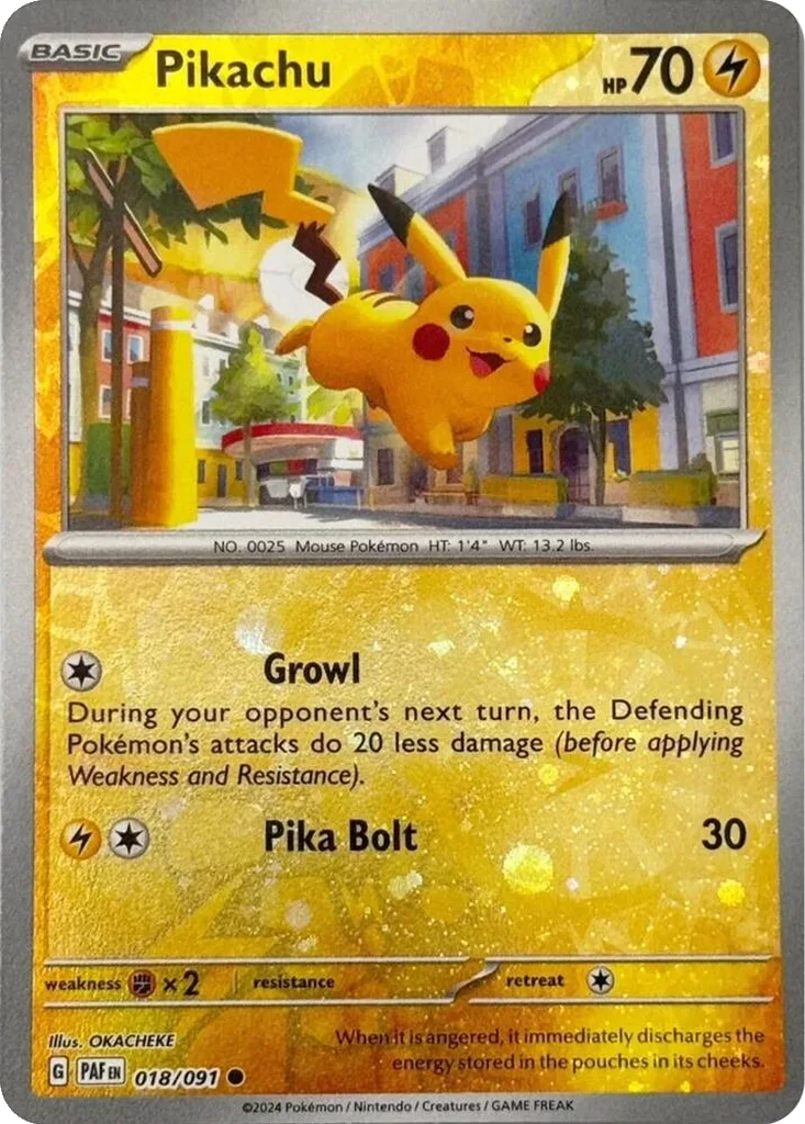 Pikachu 018/091 Paldean Fates (Reverse Holo (Cosmos))