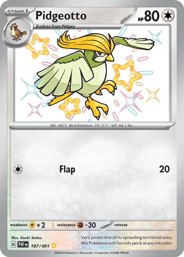 Pidgeotto 197/091 Paldean Fates (Holo)