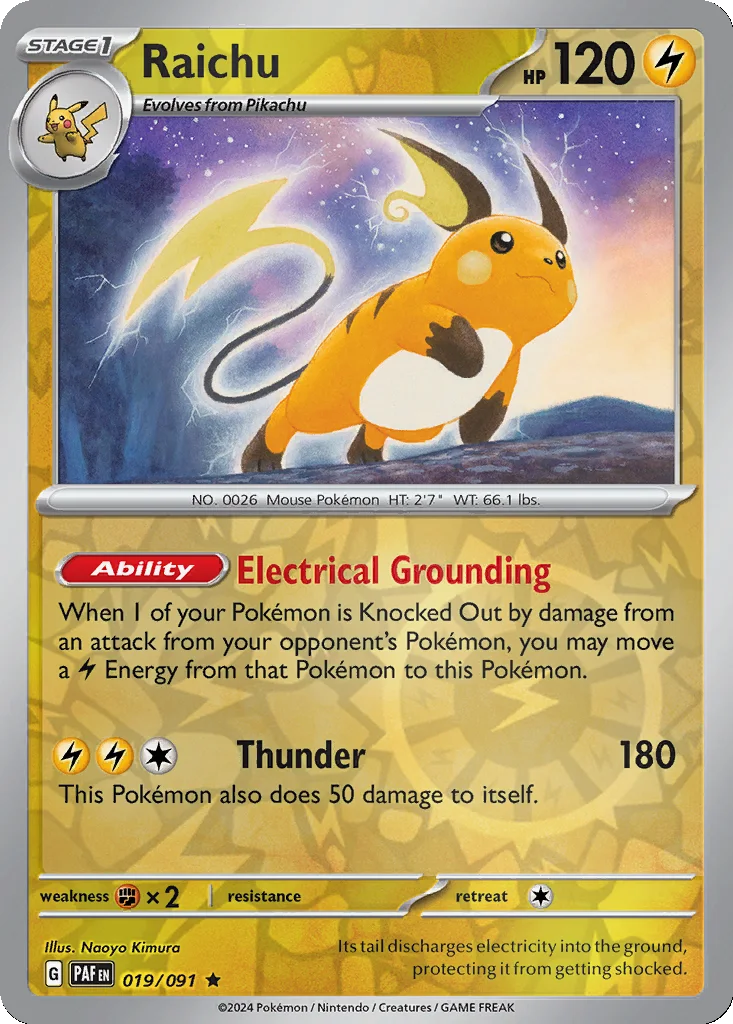 Raichu 019/091 Paldean Fates (Reverse holo)