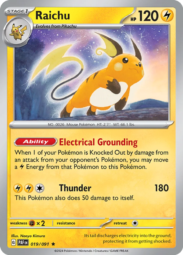 Raichu 019/091 Paldean Fates (Non-Holo)