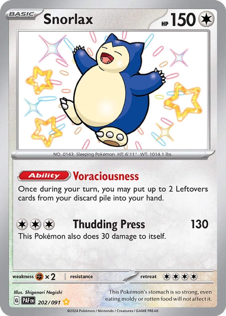 Snorlax 202/091 Paldean Fates (Holo)
