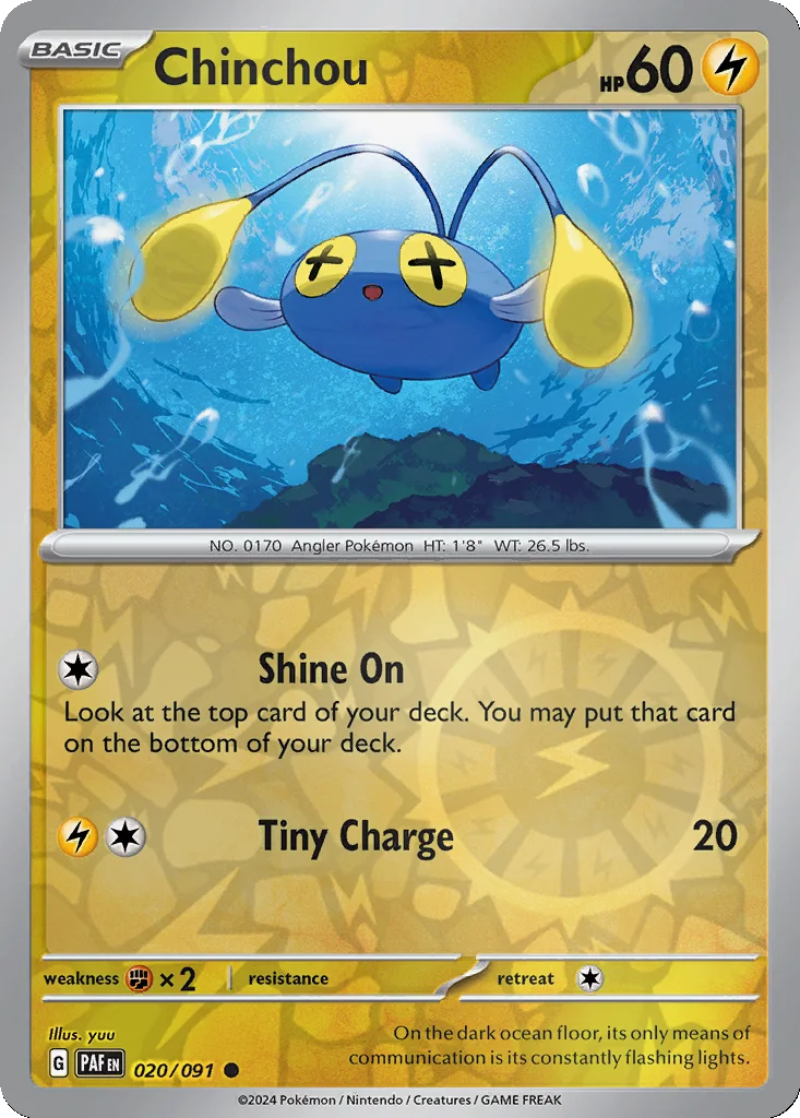 Chinchou 020/091 Paldean Fates (Reverse holo)