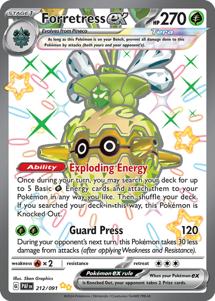 Forretress ex 212/091 Paldean Fates (Holo)