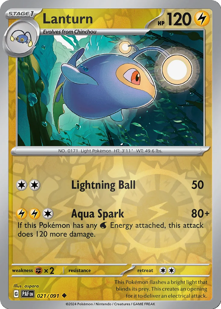 Lanturn 021/091 Paldean Fates (Reverse holo)