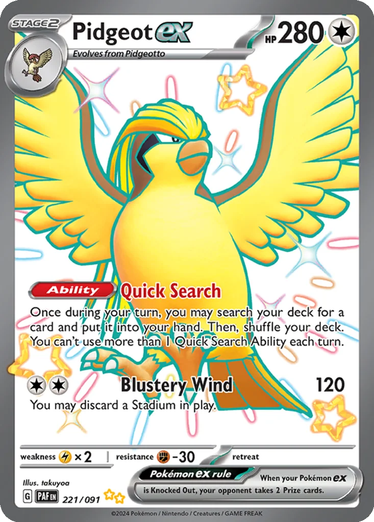Pidgeot ex 221/091 Paldean Fates (Holo)