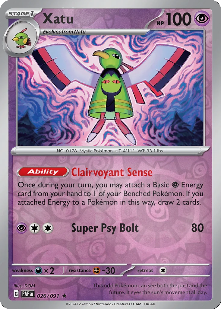 Xatu 026/091 Paldean Fates (Reverse holo)