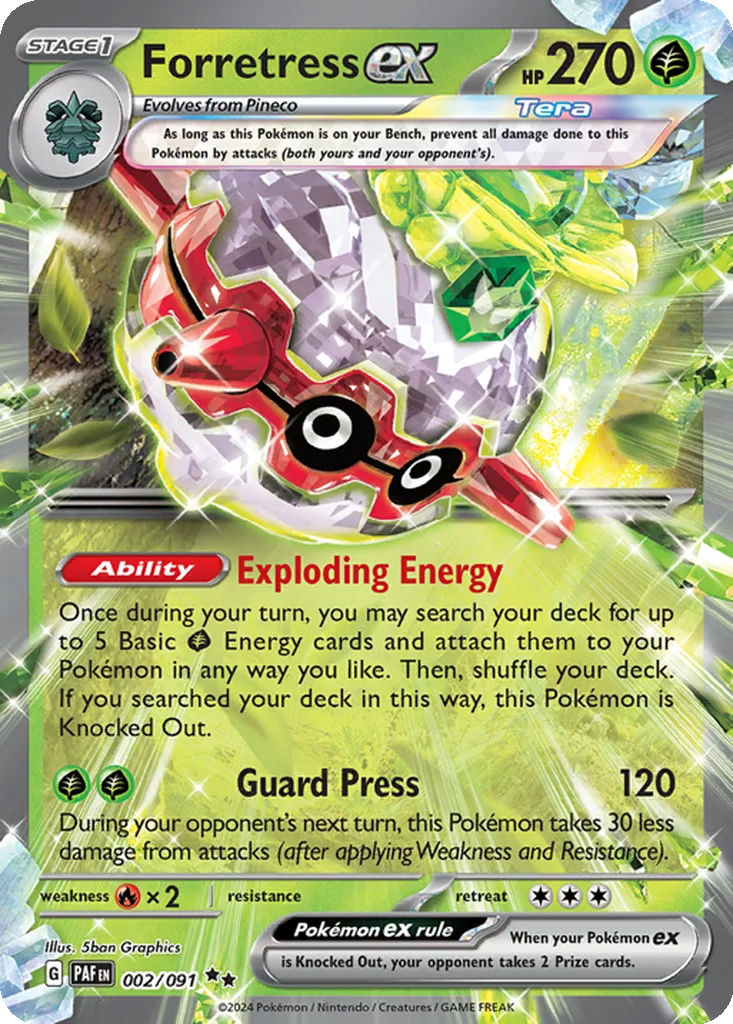 Forretress ex 002/091 Paldean Fates (Holo)