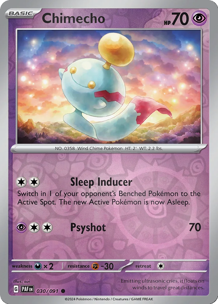 Chimecho 030/091 Paldean Fates (Reverse holo)