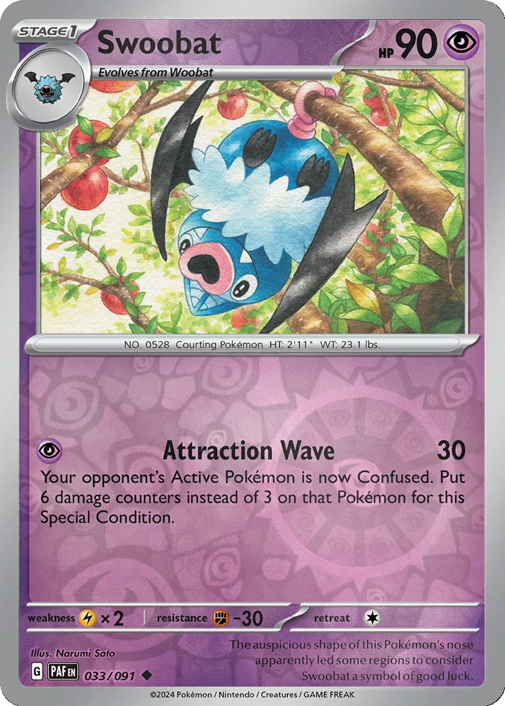 Swoobat 033/091 Paldean Fates (Reverse holo)