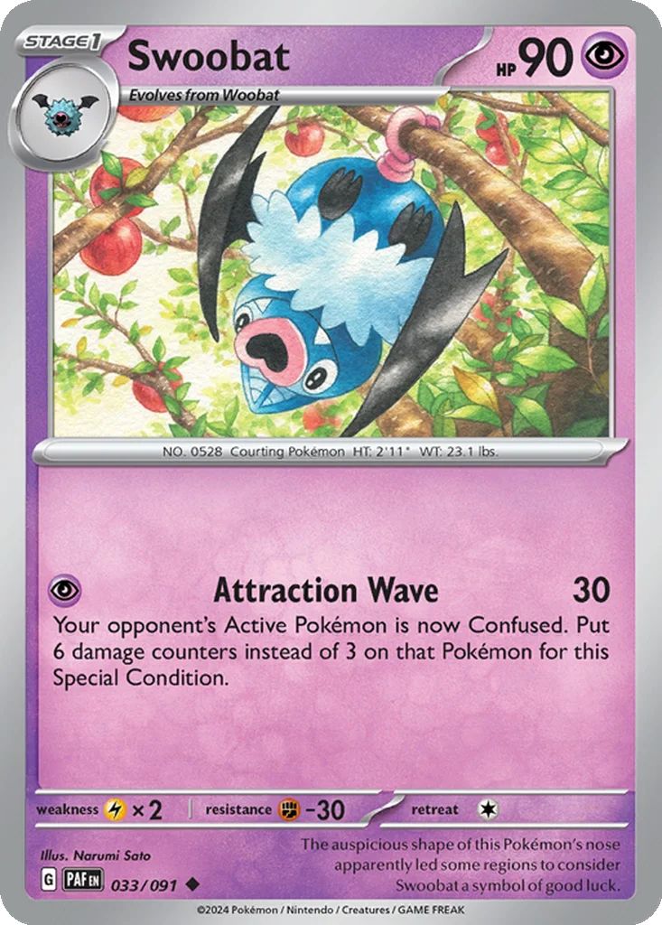 Swoobat 033/091 SV: Paldean Fates (Normal)