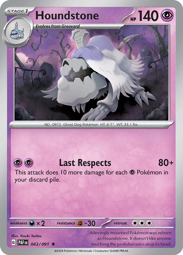 Houndstone 043/091 Paldean Fates (Holo)