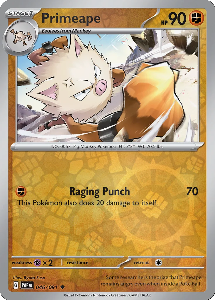 Primeape 046/091 Paldean Fates (Reverse holo)