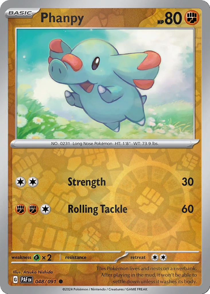 Phanpy 048/091 Paldean Fates (Reverse holo)