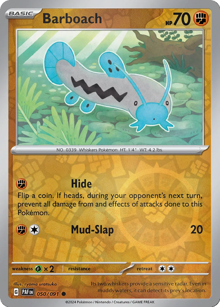 Barboach 050/091 Paldean Fates (Reverse holo)
