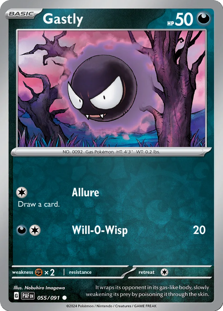 Gastly 055/091 Paldean Fates (Reverse holo)
