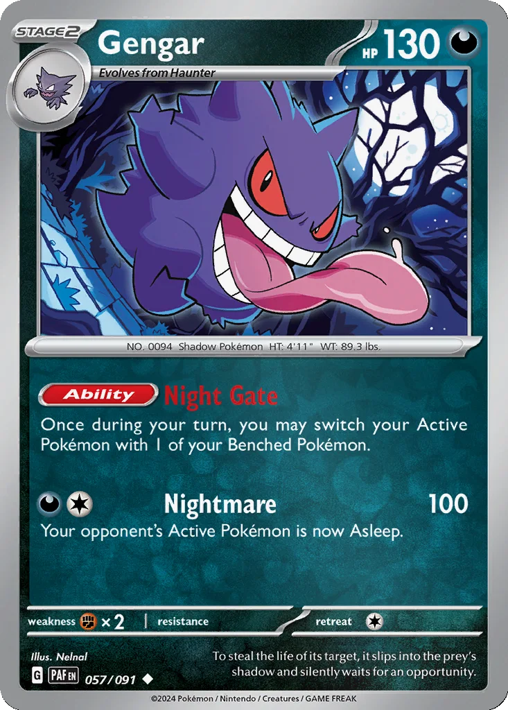 Gengar 057/091 Paldean Fates (Reverse holo)