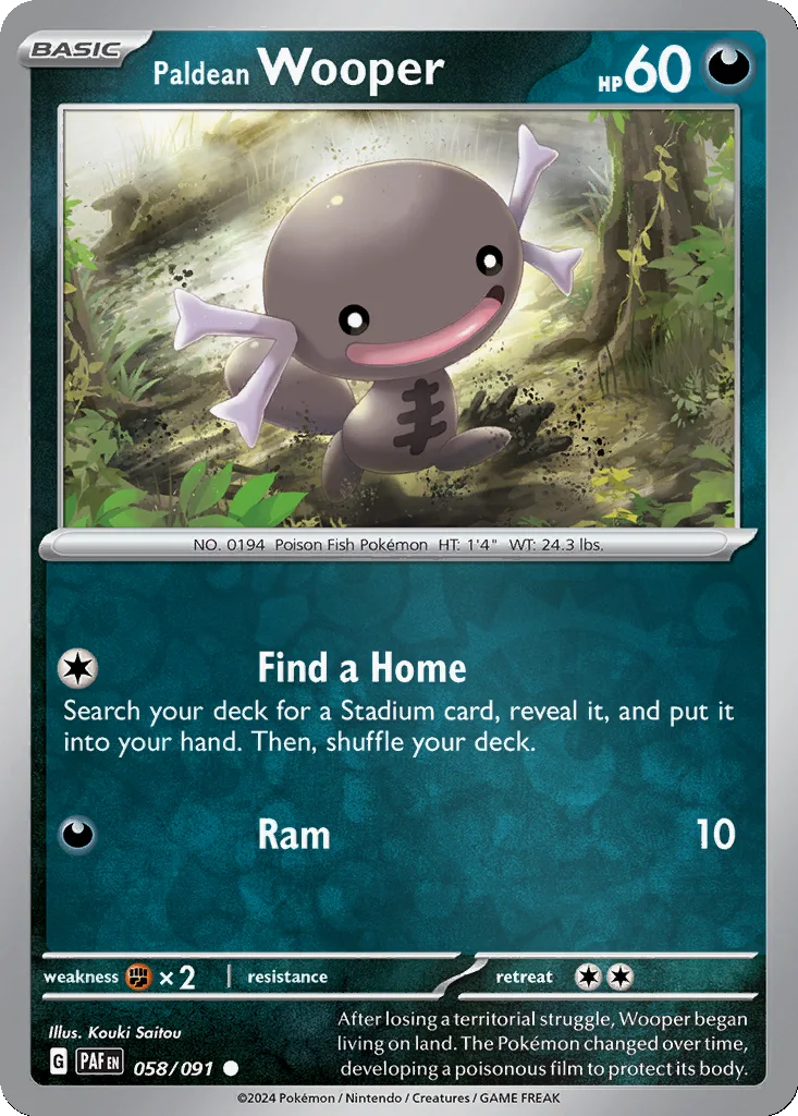 Paldean Wooper 058/091 Paldean Fates (Reverse holo)