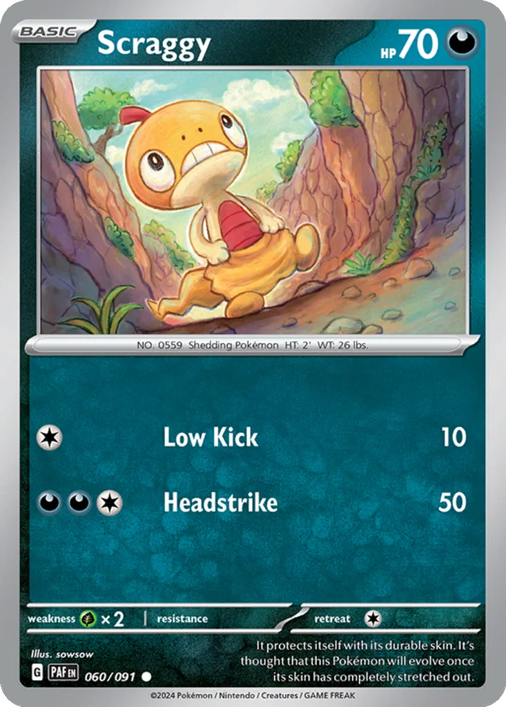 Scraggy 060/091 SV: Paldean Fates (Normal)